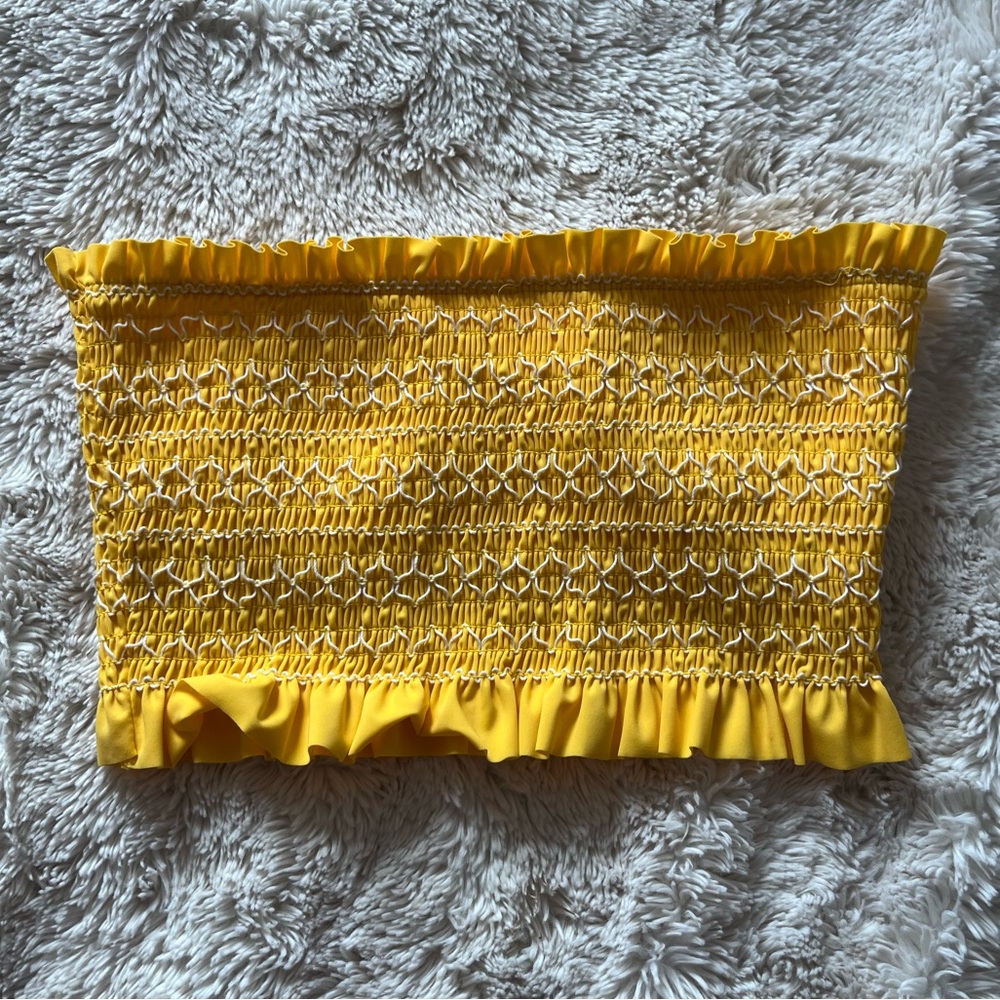 Yellow Bandeau Bikini Top BNWT Size M